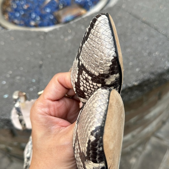 Kate Spade Made in Italy Snakeskin Leather Glitter Heels Ankle Strap Pumps - 9.5 - Picture 13 of 16